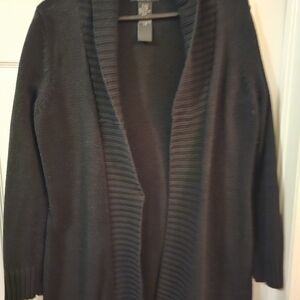 Black Open Front Cardigan